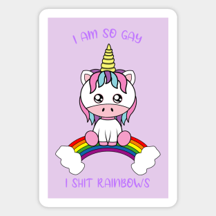 I am so gay, cute unicorn Magnet